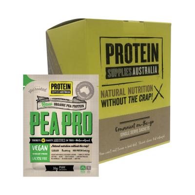 Protein Supplies Australia Protein Pea Pro (Raw Organic Pea Protein) Pure Sachets 30g x 12 Display